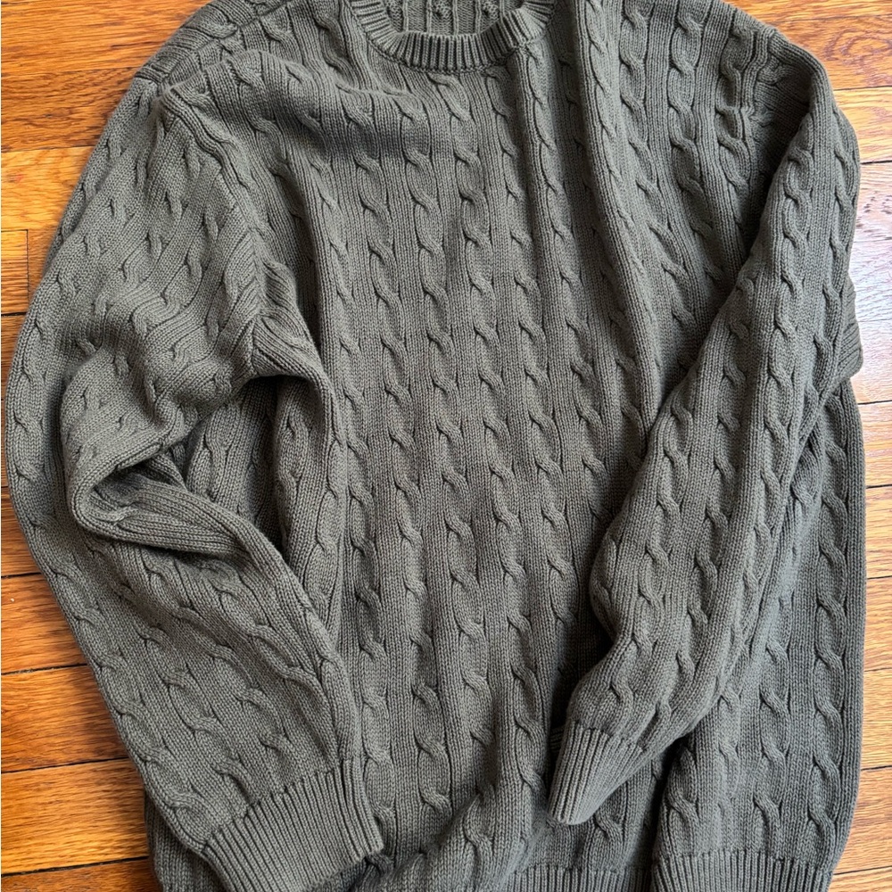 Brandy Melville Olive Cable Knit Sweater